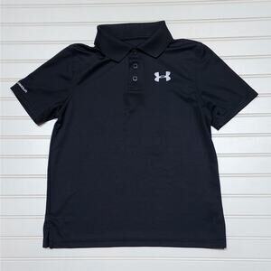 Under Armour Youth Heatgear Athletic Polo Shirt Size YMD Black
